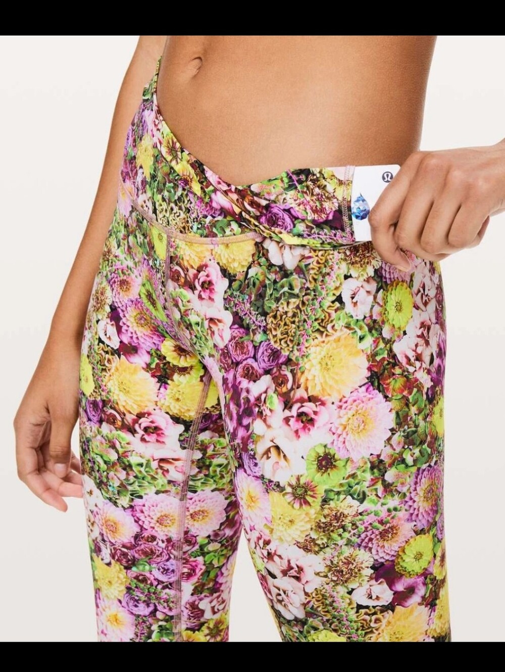 Lululemon Athletica Wunder Under Nulux Foral Print High-Rise Leggings Vibrant 6 - Picture 5 of 6